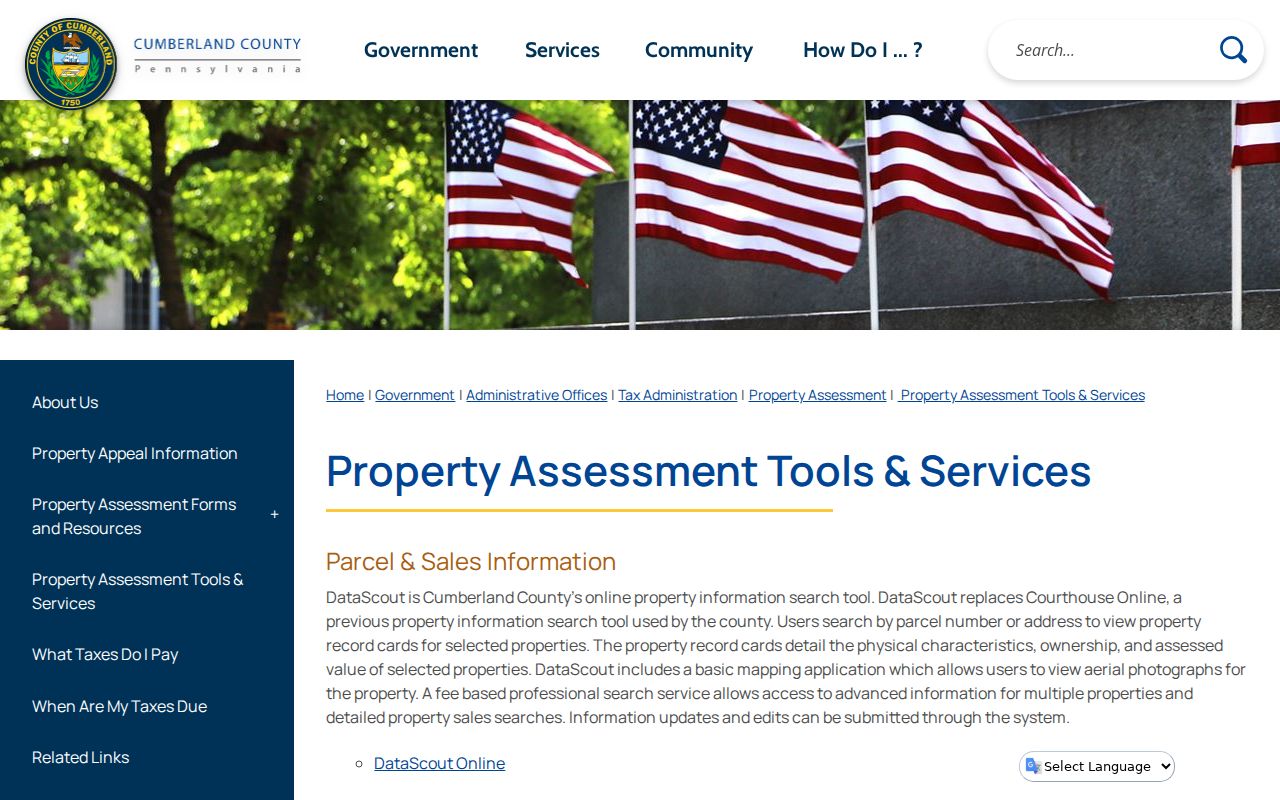 Carlisle street directory county property assessment tools
