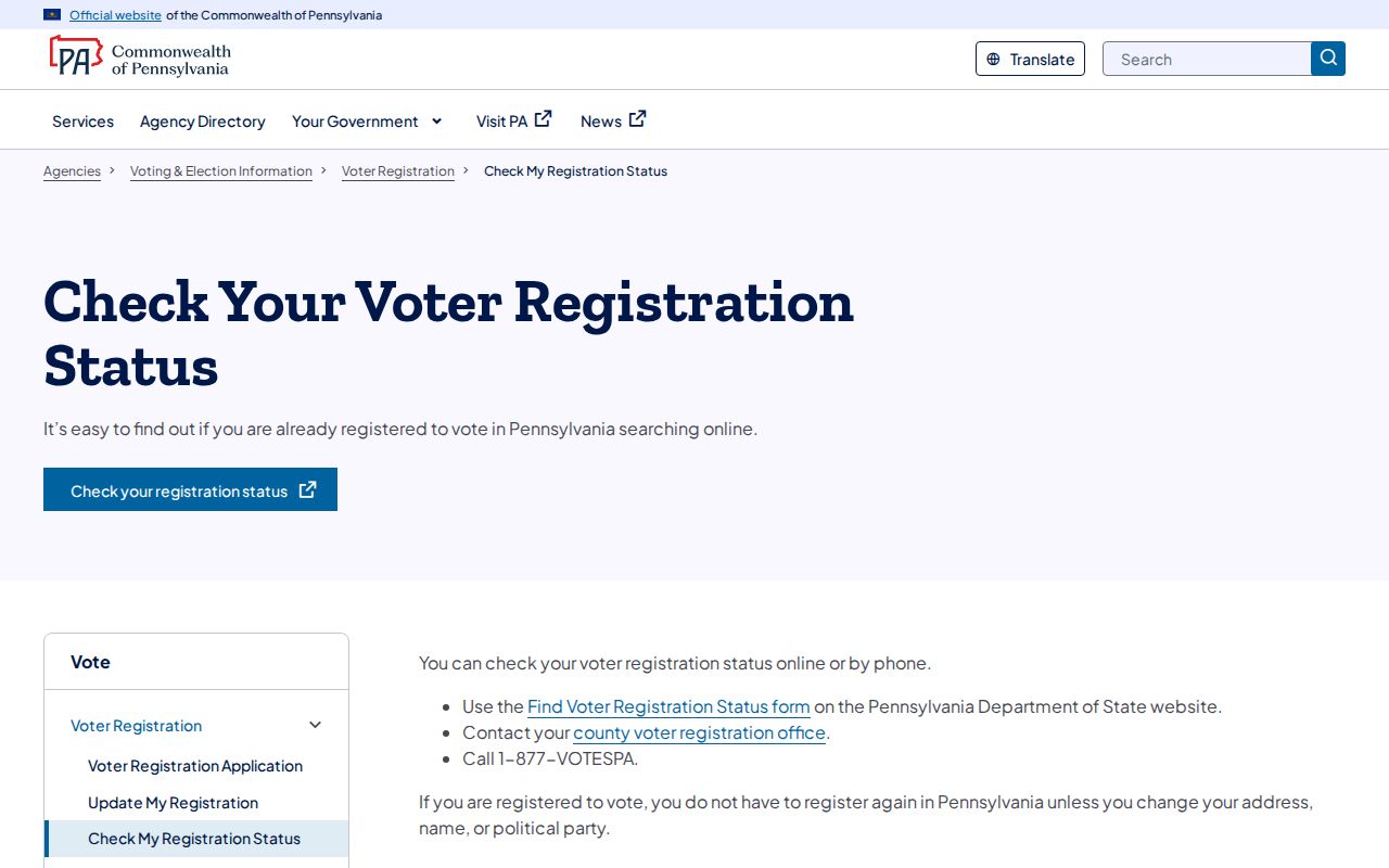 Carlisle resident lookup Pennsylvania voter status source