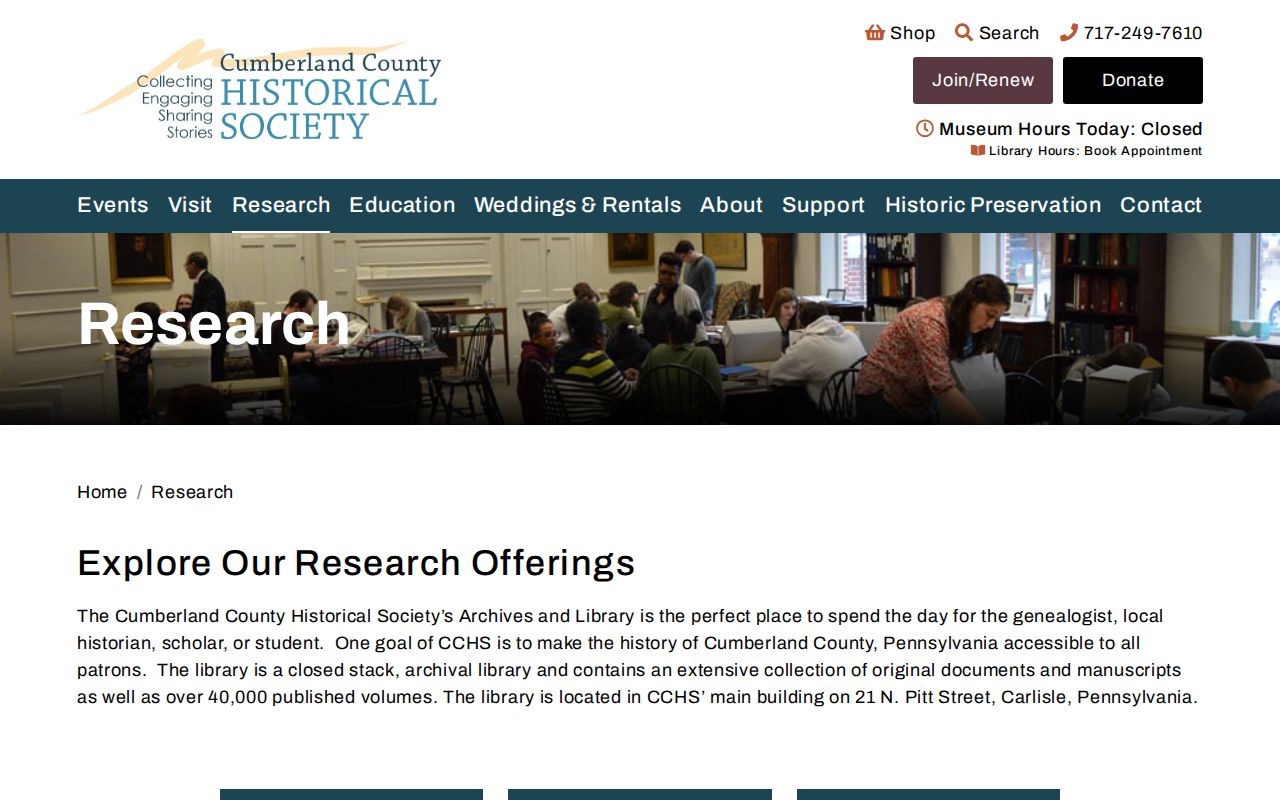 Carlisle resident lookup Cumberland County Historical Society source