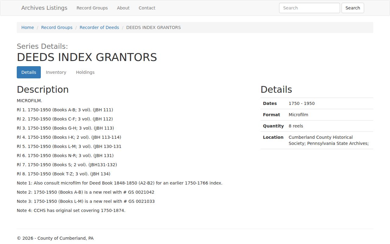 Carlisle city directory research with historic deed-grantor index