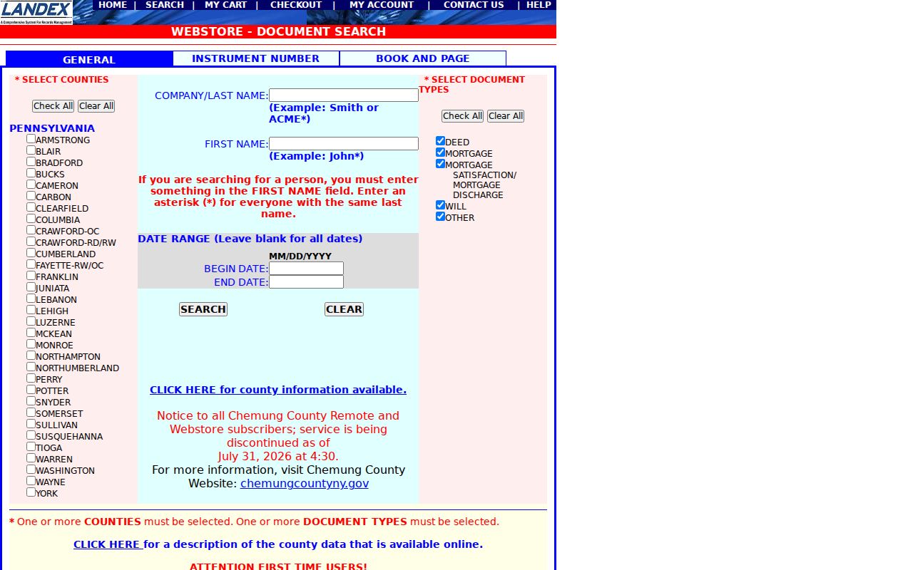 Carlisle street directory Landex recorder deed index search