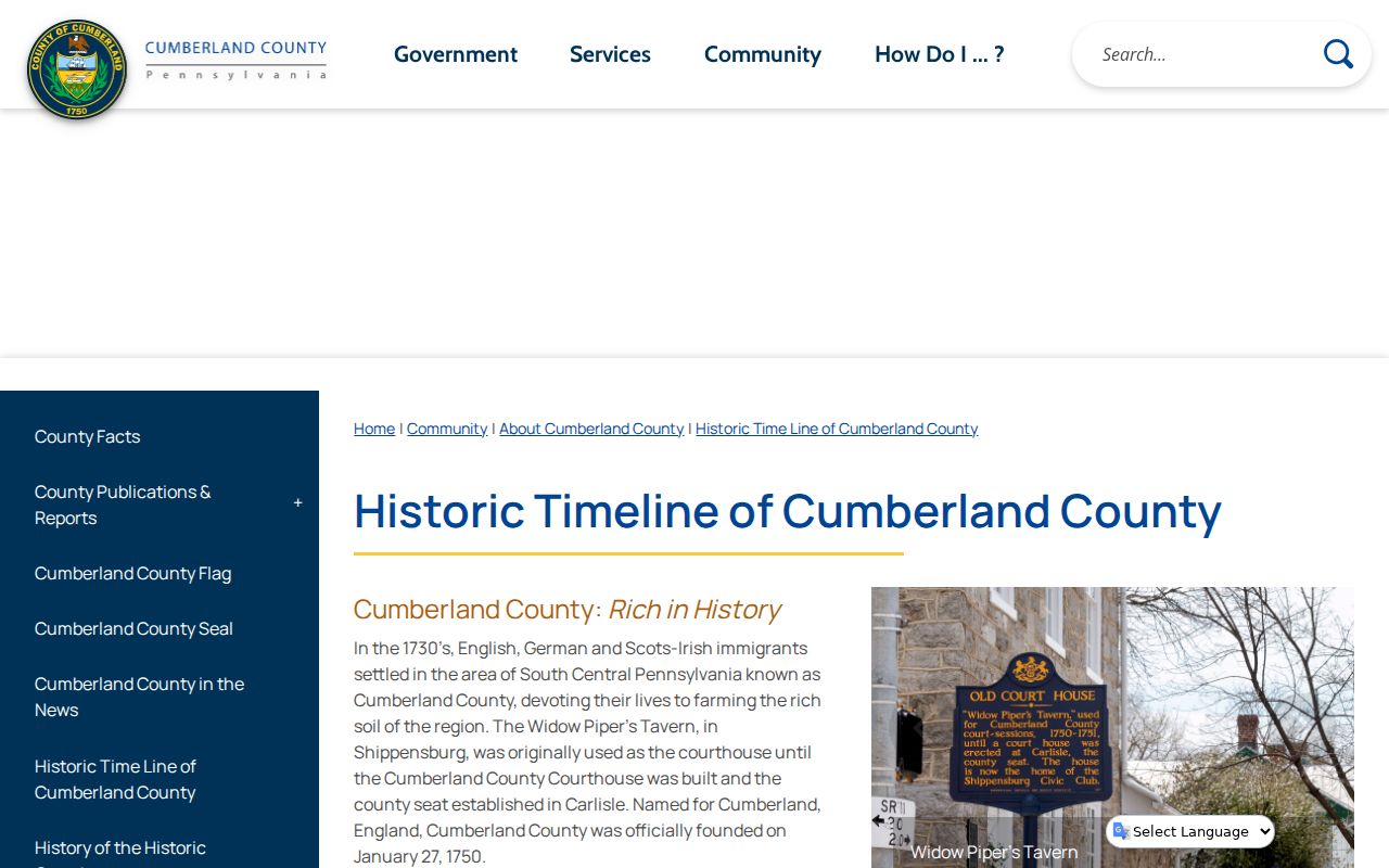 Carlisle previous residents county history source